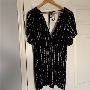 Xhilaration Black tie-dye romper with shorts.